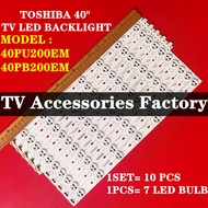 40PU200EM 40PB200EM TOSHIBA 40" TV LED BACKLIGHT (LAMPU TV) TOSHIBA 40 INCH LED TV BACKLIGHT 40PU200