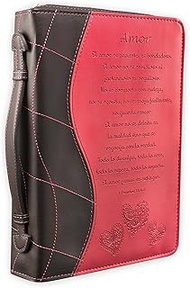 Pink «Amor» Bible / Book Cover - 1 Corinthians 13:4-8 (Large) (Spanish Edition)
