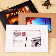20pcs/lot White Black Kraft Paper Postcard Box With Window Photo Box DIY Wedding Greeting Card Packaging Display Box Photos Holder