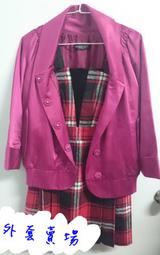 【１５０免運】緞面七分袖絲質外套(玫紫紅)