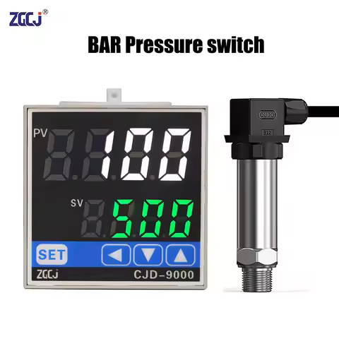 0-0.5BAR 1BAR 10BAR 50BAR 100BAR 300BAR Pressure Meter with Relay and SSR Output with Low and High A