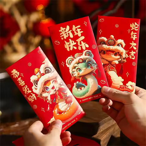 5/6Pcs Snake Year Red Envelope Money Packet Chinese New Year Lucky Money Red Packets 2025 Spring Fes