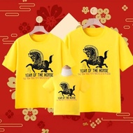 IMLEK 2026 TAHUN KUDA ATAU HORSE ATAU MA-BAJU KAOS COTTON COMBED 30S- KUDA LUMPING HITAM YEAR OF THE