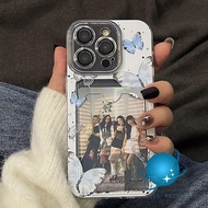 Blue and transparent butterfly Soft Case HP OPPO A18 A38 A58 A5s A9 A5 A57 A15s A16e A17 A53 A33 A54