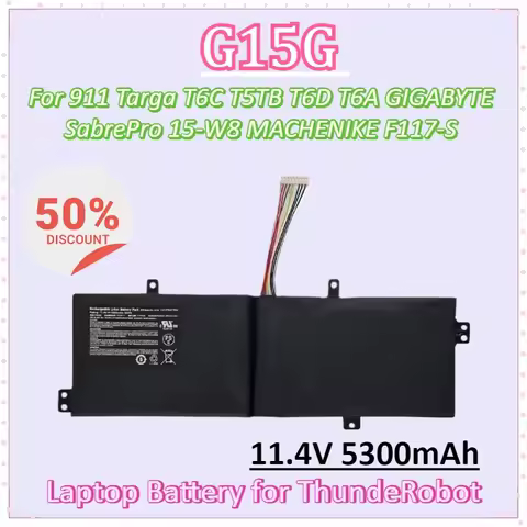 New G15G 11.4V 5300mAh 60Wh Laptop Battery for ThundeRobot 911 Targa T6C T5TB T6D T6A GIGABYTE Sabre