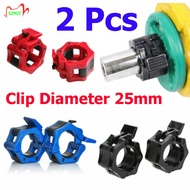 [Ready Stock]2 Pcs/Pair 25MM Dumbbell Clips Clamp Barbell Collar Gym Weight Lifting Fitness Training