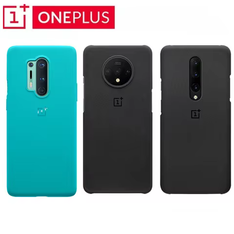 100% Original Official OnePlus 8 /8 Pro Case Cover Sandstone Bumper Cyan Karbon Fiber Nylon Back Sho