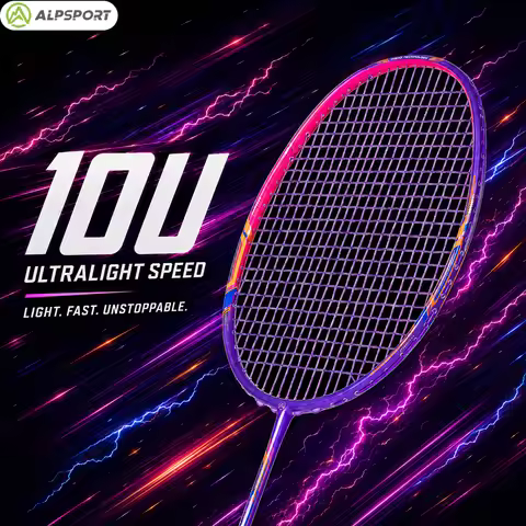 Alp GJ 10U Ultralight 52g T800 Bow And Arrow Badminton Racket Authentic Tensile Force 13kg Outdoor S