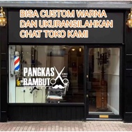 BARBER SHOP STICKER GLASS WALL STICKER