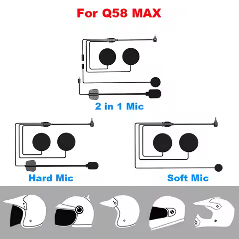 for Q58 MAX Soft/Hard Mic Dedicated Microphone Accessories for Motorcycle Intercom Helmet Headset Bl