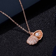 Openable Pendant Pearl Shell Necklace Titanium steel jewelry for woman