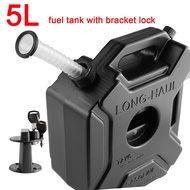 5L Jerry Can Black Fuel Tank Can Car Motorcycle Spare Petrol Oil Tank Backup Jerrycan Gas Can With L