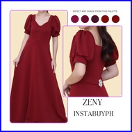 ☂ ◿ ☩ Zeny Dress Puff Sleeves Dress Formal Dress Ninang Dress Bridesmaids Dress Taytay Tiangge