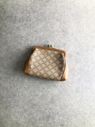 【 日本直送　名牌中古包 】CELINE Macadam 復古米色口金零錢包