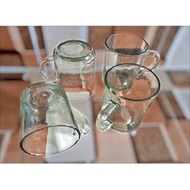 6-piece glass cup 6-piece short-handle glass coffee cup