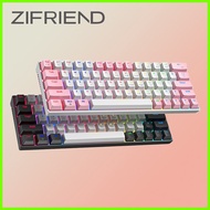 ◁ ☪  ▸ Zifriend ZA64 Hot Swappable Backlit Mechanical Gaming Keyboard Detachable Type-C Wired keyb
