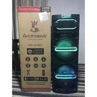 Avcrowns Karaoke CH-21201 12inchx2 Wireless Bluetooth Speaker / Rechargeabe / P.M.P.O 16000W / 2 Wireless Microphone