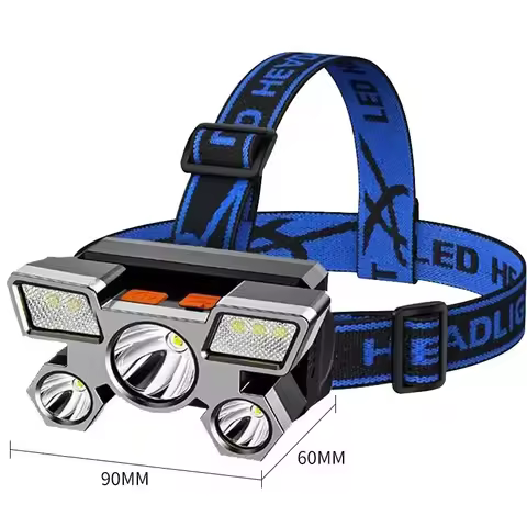 Headlamp Rechargeable,12000 Lumen Ultra Bright 5 LED Headlight Flashlight,Brightest USB Rechargeable