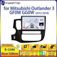 8 Core Car Radio Stereo for Mitsubishi Outlander 3 GF0W GG0W 2012 - 2018 Carplay Android Auto QLED G