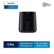 Philips Essential 0.8kg Black Airfryer with adjustable time and temperature controls - HD9200/91