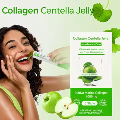 Collagen Centella Jelly (10 Days) - Fish Collagen, Centella Asiatica, Vitamin A & E. Coconut Jelly f