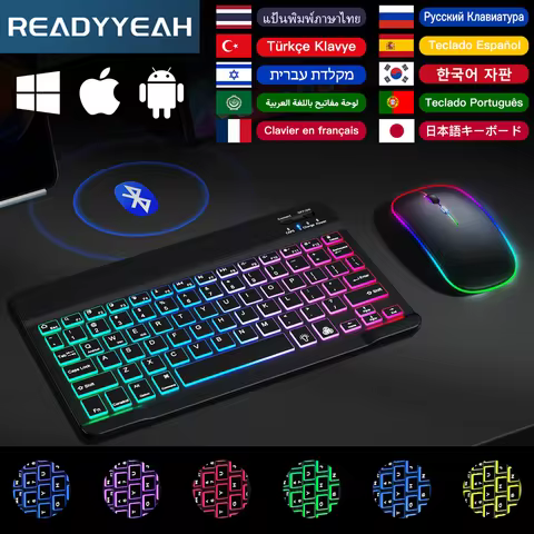 Wireless Bluetooth Keyboard and Mouse for Android iOS Windows Backlight Keyboard for Huawei Xiaomi A