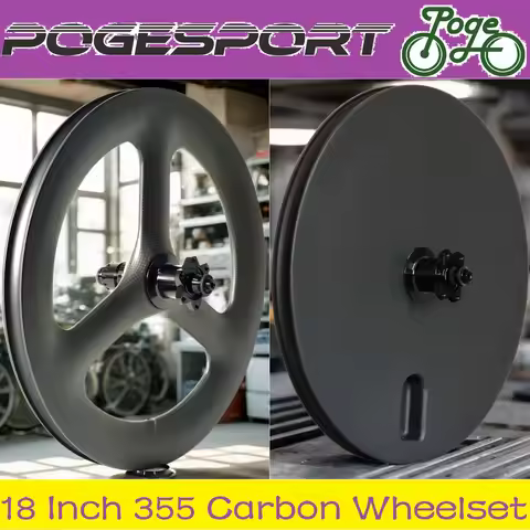 18 Inch 355 Carbon 3 Spokes Full Disc Wheelset Folding Birdy Bicycle V Disc Brake BMX Fixed Gear Cli