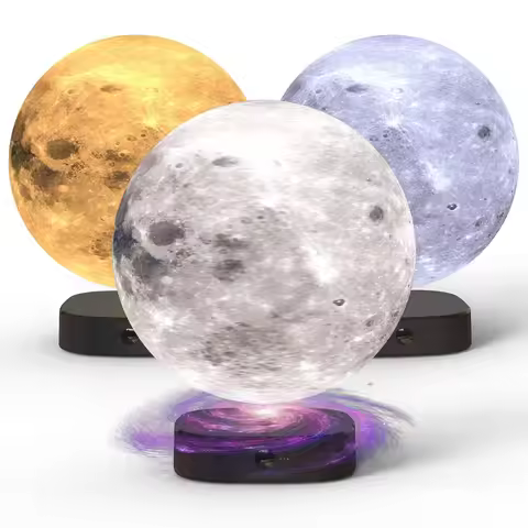 Levitating Moon Lamp Magnetic Floating Moon Lamp 3D Print Spinning Luna Night Light with 3 Color Mod