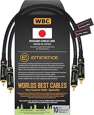 WORLDS BEST CABLES 1 Foot – Directional High-Definition Audio Interconnect Cable Pair Custom Made Using Mogami 2549 Wire and Eminence Gold Locking RCA Connectors