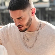 APM Monaco Silver Letter Optional Love Lock Necklace Female Boy Couple Sweater Chain Birthday Gift