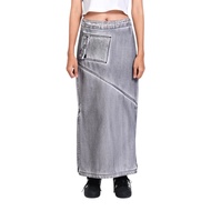 Amigos de Nimes - Katty Denim Long Skirt Black O' White