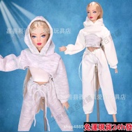 Taiwan Shipping Six Points 30cm Doll Dress Up Clothes Sports Style Hooded Top Stretch Tube Elastic T