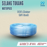 100 METER Selang Tukang 1/4 Inch-WATERPASS / Selang Air Aquarium Kecil Bening / Selang Air Tukang Ba