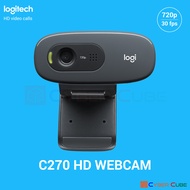 Logitech C270 HD WEBCAM ( กล้องเว็บแคม ) - HD Video Calls (Mono Mic) /720p /30fps /Plug & Play /Wide