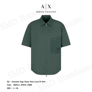Armani Exchange Men's Short Sleeve Shirt Geometric Sage Classic Neck Loose Fit Code: 3DZCL1 ZN3CZ 18