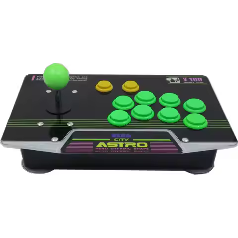 RAC-J500S 10 Buttons Arcade Joystick USB Wired Acrylic Artwork Panel For PC SEGA Astro City Mini