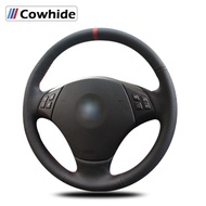 Hand-stitched Black Genuine Leather  Car Steering Wheel Cover for BMW E90 320 318i 320i 325i 330i 32