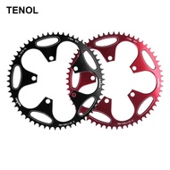 TENOL Aluminum Round Bike Narrow Wide Chainring 110 BCD 50/52/54/56/58/60T Single for