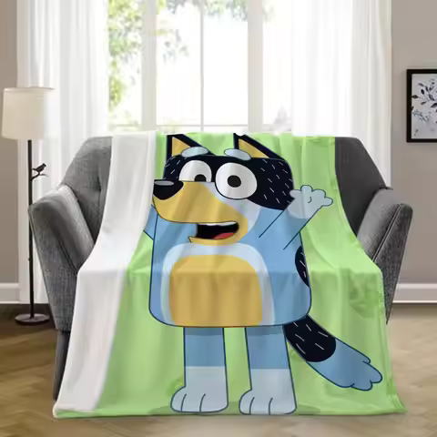 B-bluey-y Downy Throw Blanket Aesthetic Portable Home Travel Camping Sofa Picnic Thick Warm Flannel 