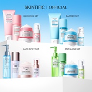 Skintific 4pcs set with serum - Low pH Cleanser & Barrier  Moisture Gel & Exfoliating Toner & Niacin