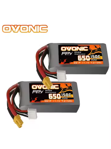 1-2Pcs OVONIC 650mAh 150C 11.1V Lipo Battery With XT30 Plug For RC Helicopter Quadcopter FPV Racing