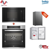 (beko) ไมโครเวฟฝัง 25 ล. BMCB 25433 X TH + เตาอบบิวต์อิน 72 ล. BBIM12400XCS ฟรีตู้เย็นมินิบาร์ RS9221P