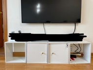 （剩兩個） 自由組合 格子櫃 儲物櫃 可疊放有釘 白色夾板