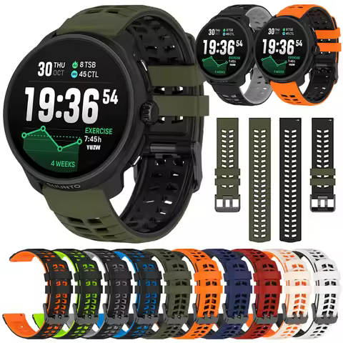 Silicone Sports Strap For SUUNTO RACE 2 S Watch Band SUUNTO 9 5 PEAK PRO DLC RUN VERTICAL OCEAN 22mm