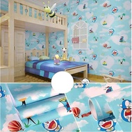 WALLPAPER DORAEMON CLOUD MOTIF WALLPAPER/ 45 CM x 9 - 10 Mbiru