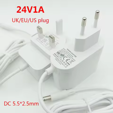 DC 1amp 1A 24v DC Power Supply UK Plug White 24v uk Power Supply 24v White UK EU US Plug 24 v 1 Amp 