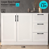 Synergy House Casper Frame Base  Kitchen Cabinet 3.9ft kabinet dapur   - White Colour and Cool Grey