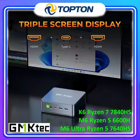 GMKtec Mini PC K6 M6 Ultra AMD Ryzen 7 7840HS 5 7640HS 6600H USB4 2*DDR5 2*2.5G Windows 11 NUC Deskt