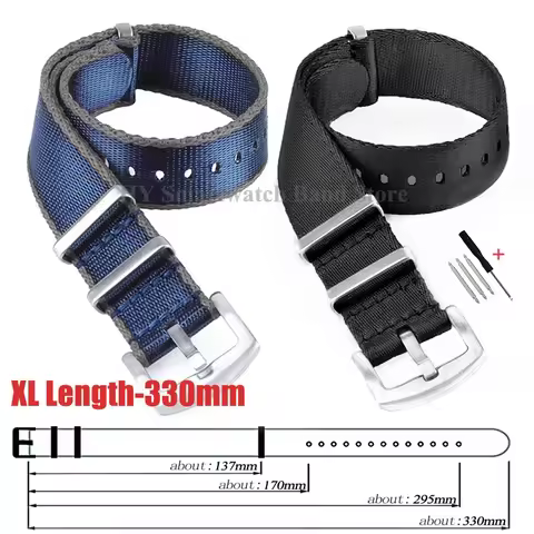 Nylon Watch Strap for Omega for Seiko for Tudor Universal Wrist Band Military Watch Band XL Super Lo