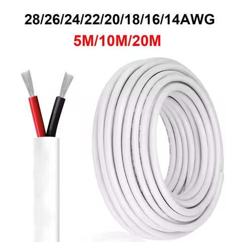 2 Core LED Extension Cable 28 26 24 22 20 18 16 14 AWG 12V UL2464 Electronic Wire Round Power Cable 